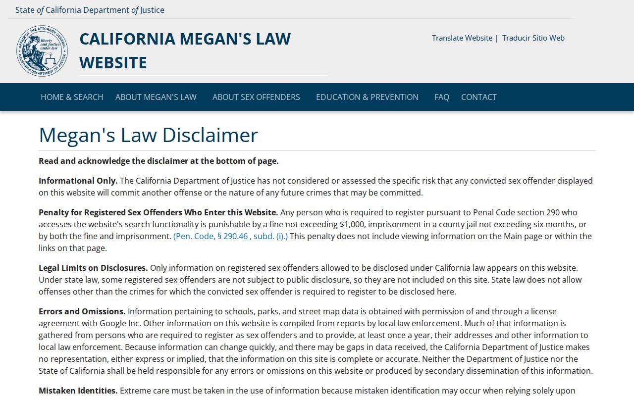 Vallejo people search using California Megan's Law records
