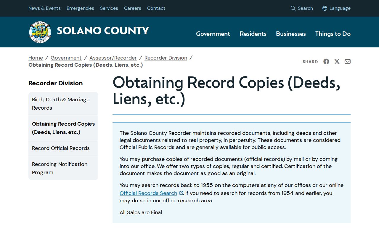 Vallejo people search recorder copy instructions