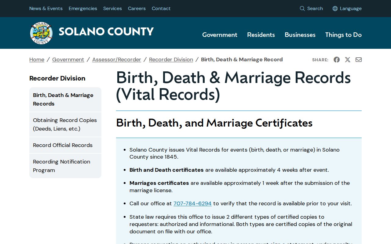 Vallejo people search using Solano vital records